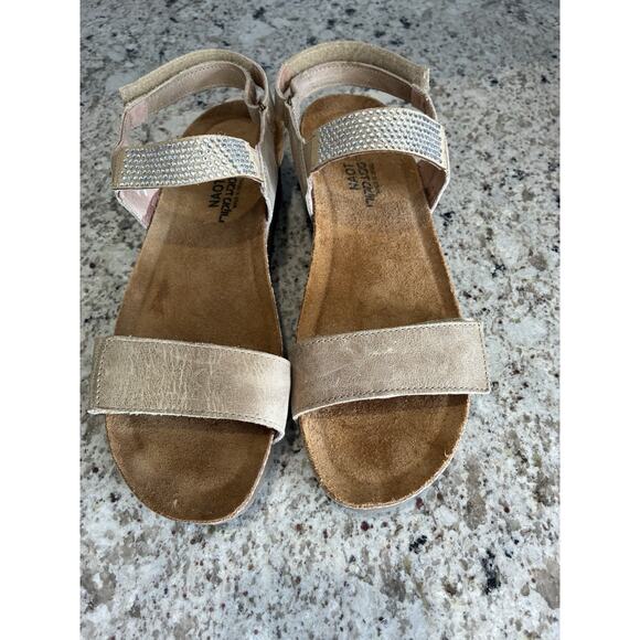 Naot Lisa Silver Threads Leather W/Microcrystals Strappy Comfort Sandals Size 11 - Picture 2 of 6